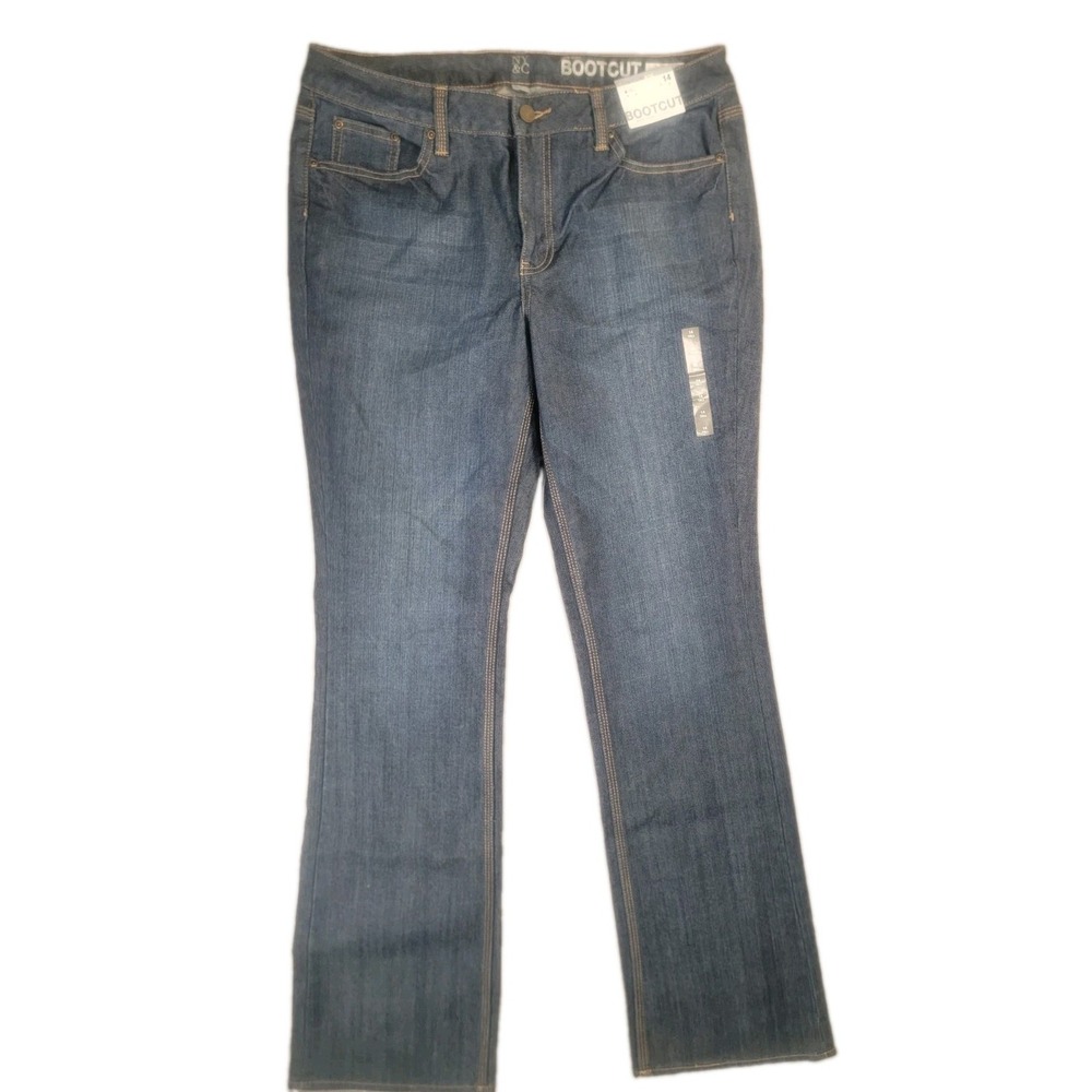 New York & Company Jeans Womens 14 Tall Bootcut Curvy Low Rise Stretch NWT Y2K